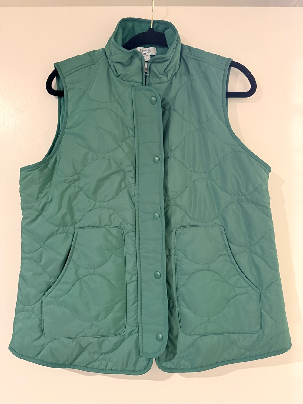 croft & barrow Quilted Sleeveless Vest in Teal Green